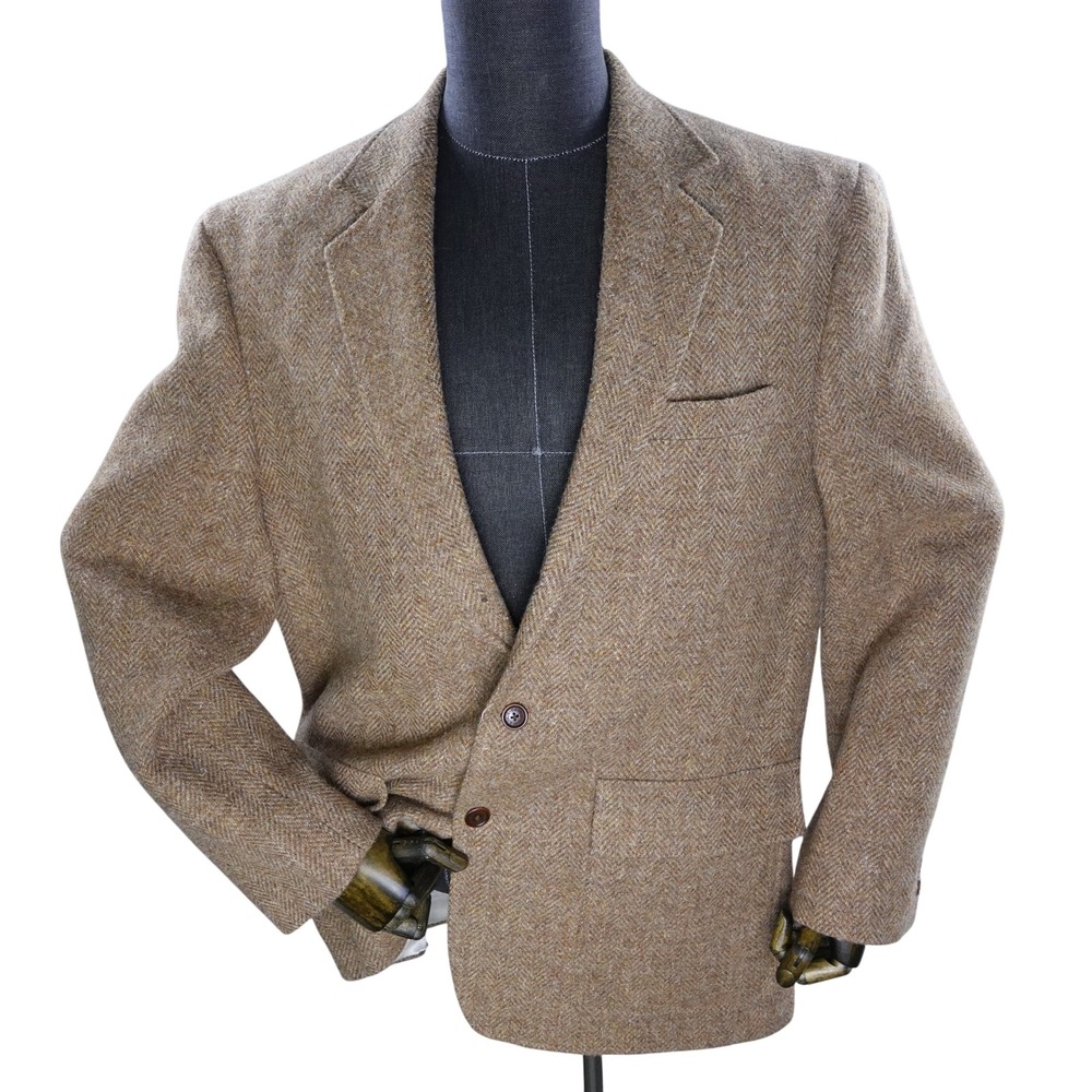 Orvis Men's Brown Herringbone Wool Sport Coat Blazer